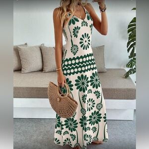 Floral Green Maxi Dress